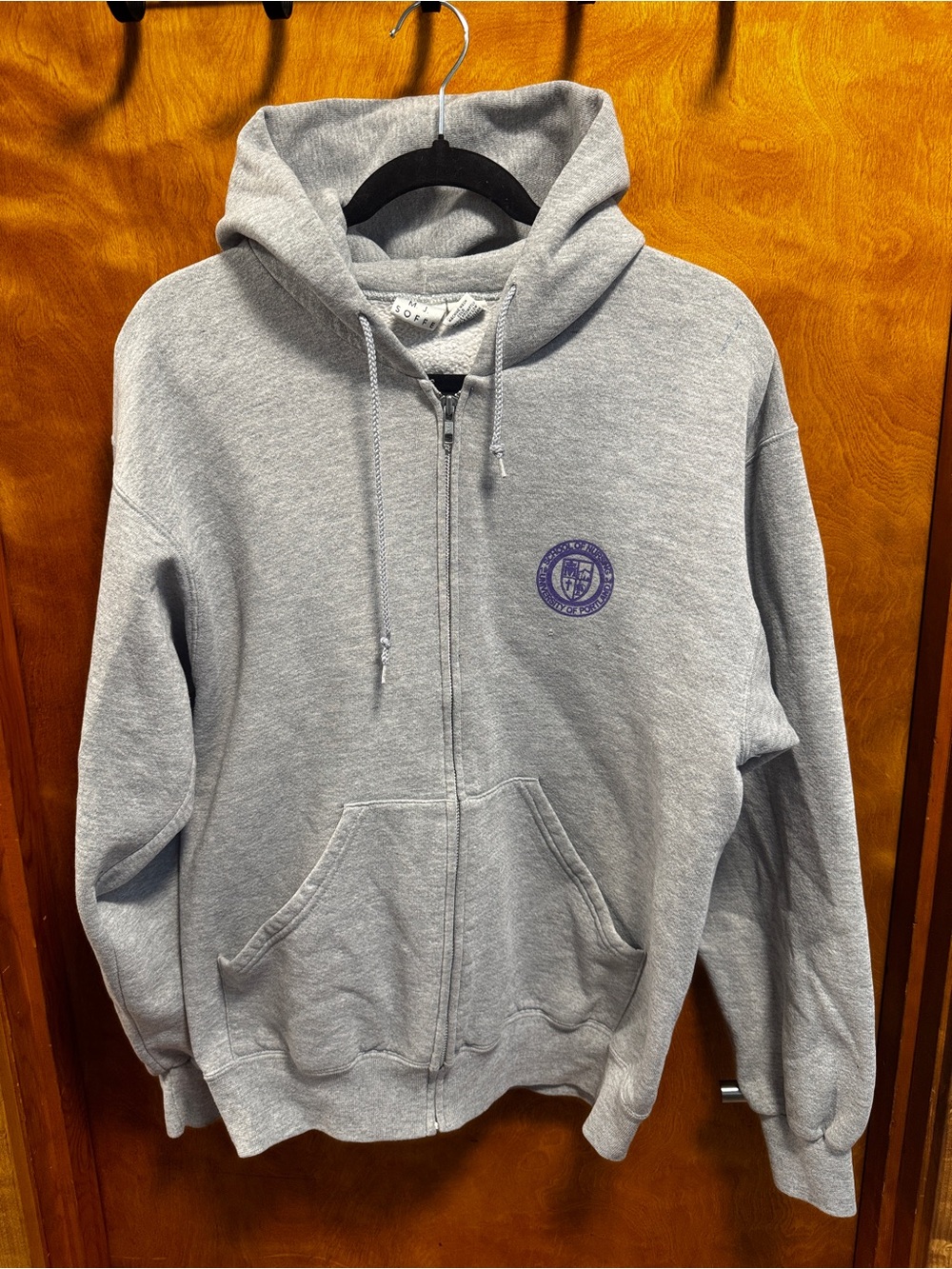 M.J. Soffe University of Portland Gray Full-Zip Hoodie Mens size Large